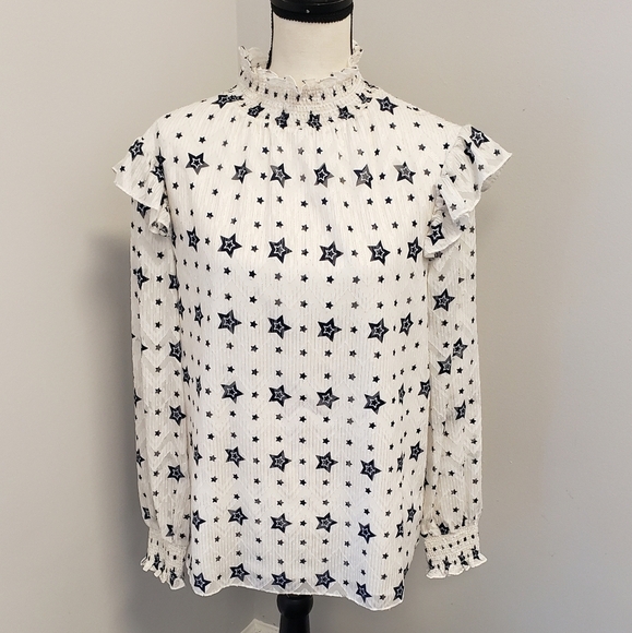 Ted Baker Star Ruffle High Neck Blouse NEW - Picture 1 of 7
